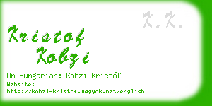 kristof kobzi business card